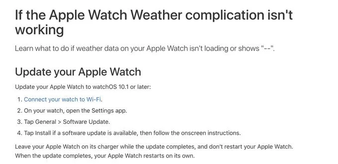 苹果watchOS 10.1正式版已修复Apple Watch表盘不显示天气问题(图2)
